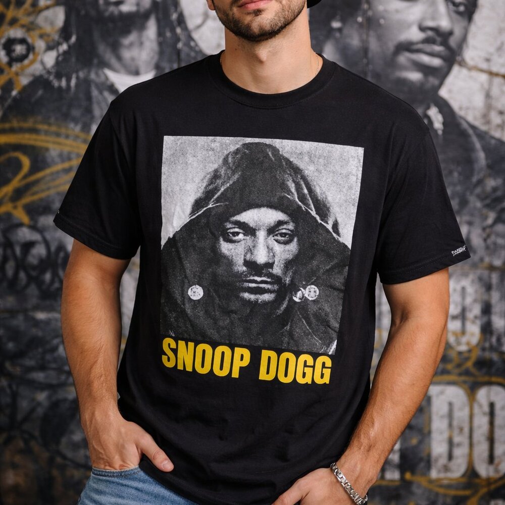 Crooks & Castles Snoop Dogg Graphic T-Shirt Size M | Black Cotton Rap Tee Street